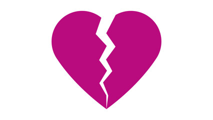 Broken heart easy editable vector icon. flat simple illustration of broken heart. Broken Love Icon Vector.