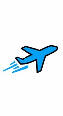 Obraz premium Flying Plane Icon - Modern, Minimalist Aircraft Symbol for Travel, Aviation, and Flight Concepts - Vector Illustration for Web, Apps, and Design