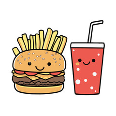 Sticker vector design of fast food 