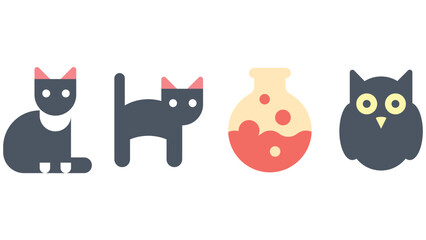 Halloween season party vector icons illustration