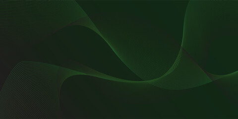 Abstract Green Background Template Vector, Green Background with Beautiful Wave and Gradient Design