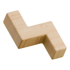 Double L Shape 3D Wooden Line Shape Icon
