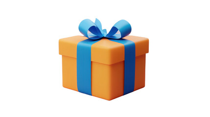 Yellow gift box isolated on white background 