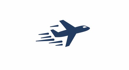 Fototapeta premium Flying Plane Icon - Modern, Minimalist Aircraft Symbol for Travel, Aviation, and Flight Concepts - Vector Illustration for Web, Apps, and Design