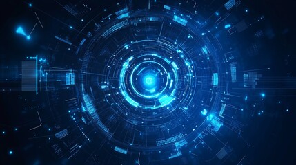 Fototapeta premium Abstract blue technology hexagonal background