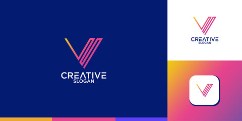 modern v letter logo vector design inspiration

