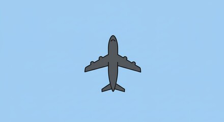Flying Plane Icon - Modern, Minimalist Aircraft Symbol for Travel, Aviation, and Flight Concepts - Vector Illustration for Web, Apps, and Design