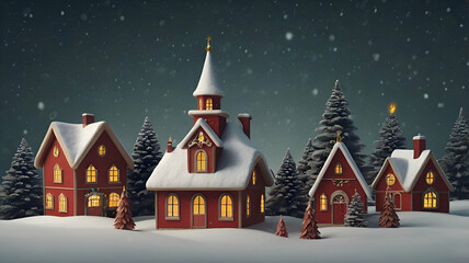 Fototapeta premium christmas house in the snow