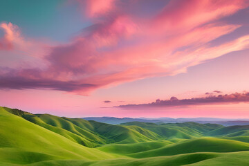 Obraz premium pink skies fantasy scenery