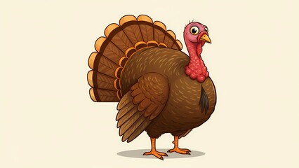 Cute Cartoon Turkey, Perfect for Thanksgiving Design