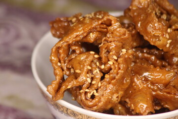Chebakia Close Up, Sweet Moroccan Cookie