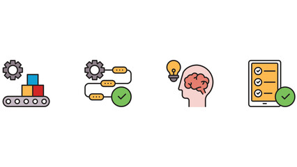 Business and legal process and idea generation, and brainstorming vector illustration