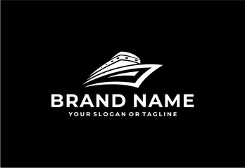 Modern simple transportation ship logo