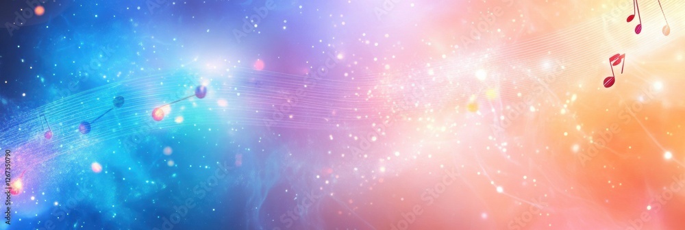 Fototapete colorful music themed backdrop with swirling light and notes creating an enchanting atmosphere at du