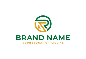 Obraz premium simple modern minimalist double color R logo