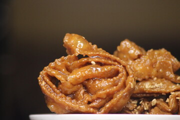 Chebakia Close Up, Sweet Moroccan Cookie