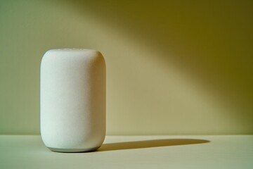 Minimalistic design showcases sleek white object casting soft sh