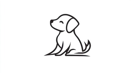 Fototapeta premium Happy puppy sitting, white background, pet adoption (1)