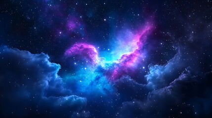 Fototapeta premium Cosmic Nebula, vibrant colors, stars, space