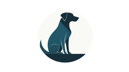 Obraz premium Dog sits indoors. Can be used for pet-related designs or educational animal illustrations