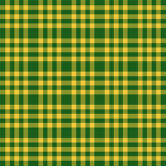 Plaid with twill weave repeat pattern.Colorful gingham seamless pattern in green and yellow.Checkered tartan Geometric graphic vector illustration background design for fabric and prints.