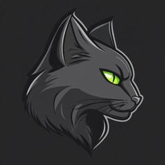 Obraz premium Cat head profile, graphic design, vector art, use for logo or illustration