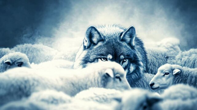 wolf in sheep's clothing hypocrisy concept