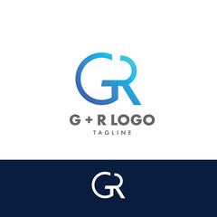 Initial Letter CR Logo or RC Logo Design Vector Template