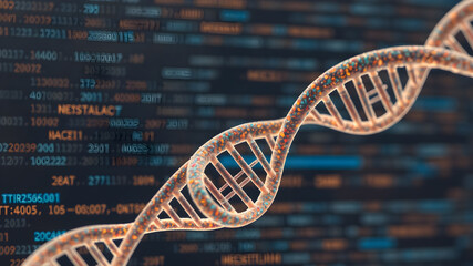 DNA concept. DNA,  Gene life or molecule . Biology concept illustration. Chemisty and biology science education concept.