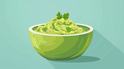 Guacamole Dip Bowl Delicious Mexican Food Image