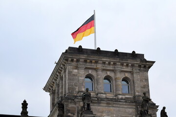 The Reichstag, a historic legislative government building on Platz der Republik in Berlin, is the seat of the German Bundestag.  