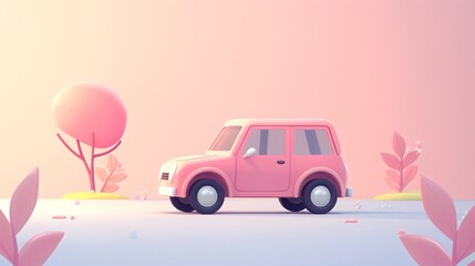 Cartoon Car Illustration for Children's Projects