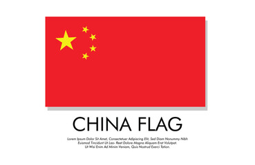 China flag banner China flag with white background illustration design China independence day banner design 