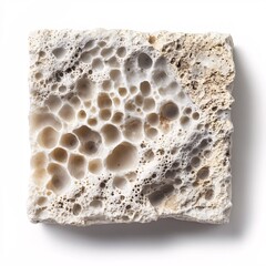 Unpolished Coral Stone Square with White and Porous Surface