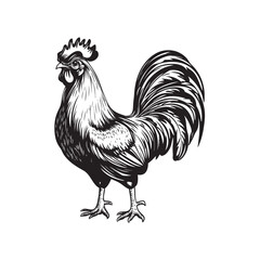 rooster isolated on white background