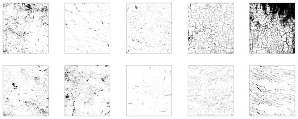 Grunge texture effect set. Distressed overlay rough textured. Vector illustration.