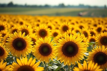 Fototapeta premium Sunflower field background 