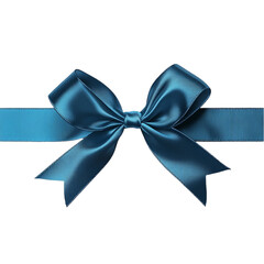 Naklejka premium One elegant blue bow Isolated on transparent background.