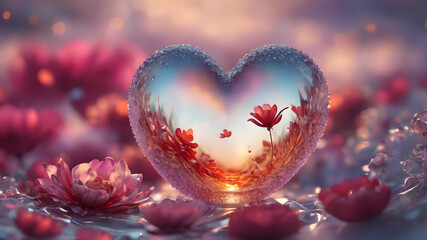 Heart shape for Love concept, Valentine's Day concepts. love symbol, concept for Valentine's Day, wedding etc. Heart elements for love concept design. AI generated image