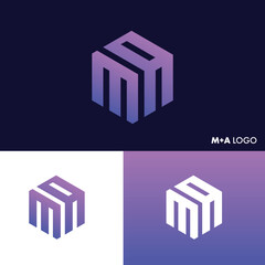 Initial Letter MA Logo or AM Logo Design Vector Template