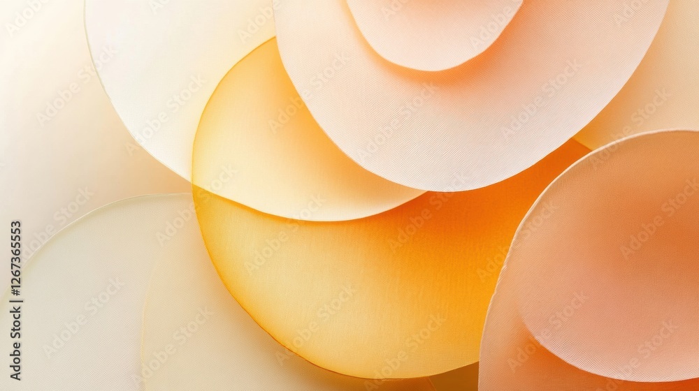 Aufkleber Soft layered shapes in warm hues create a calming abstract composition suitable for modern decor. Generative AI