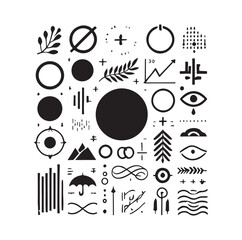 Obraz premium A collection of calligraphy and design elements silhouette vector illustration