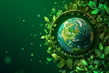 World Health Day Banner – Global Health Awareness with Stethoscope & Green Earth Concept