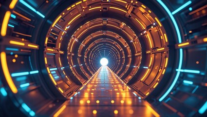 A captivating tunnel effect showcases soft particles and vibrant colors that create a sense of depth and movement