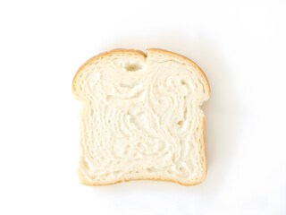 A slice of white sandwich bread isolated on a clean white background, perfect for food designs. Generative AI