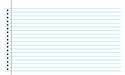 Grid paper. Abstract striped background with color horizontal lines. Geometric pattern for school, wallpaper, textures, notebook. Lined paper blank isolated on White background .