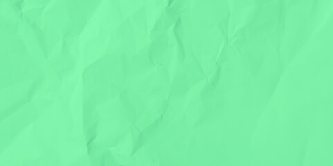 Green clean crumpled paper background. Horizontal crumpled empty paper template for posters and banners. Vector illustration