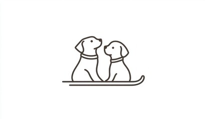 Two dogs skiing together, winter fun, snowy background, pet illustration
