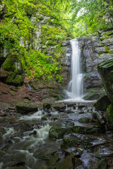 Starohutiansky waterfall near Nova Bana and Zarnovica, Pohronsky Inovec mountains, Slovakia
