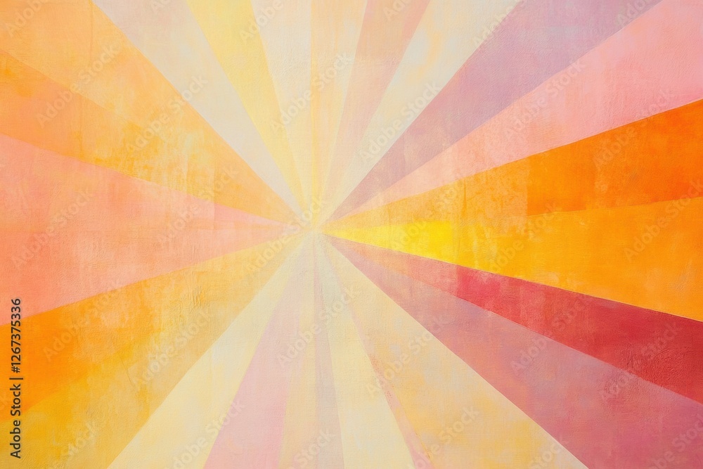 Poster colorful rays of warm hues radiate across a soft background at a contemporary art exhibit. generativ